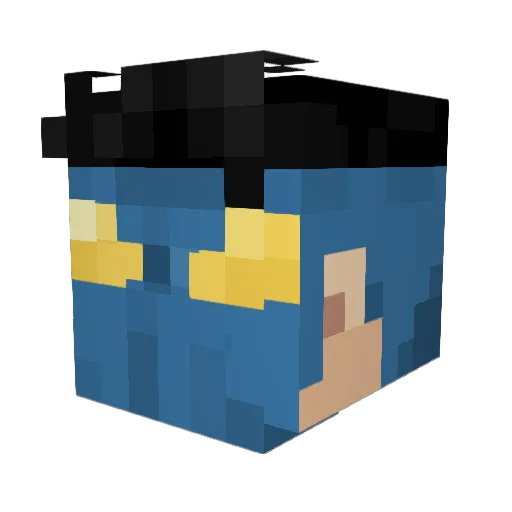 Tokohh Minecraft avatar head, 3D render