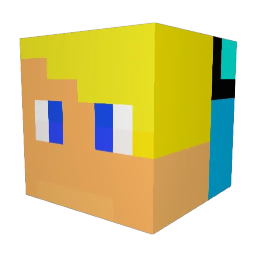 Tokop Minecraft avatar head, 3D render