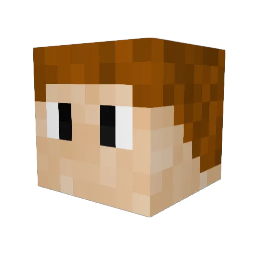 Tokoriko Minecraft avatar head, 3D render