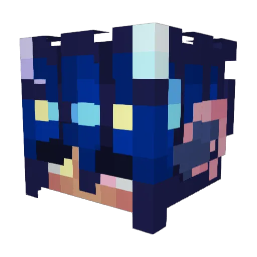 Tokou Minecraft avatar head, 3D render