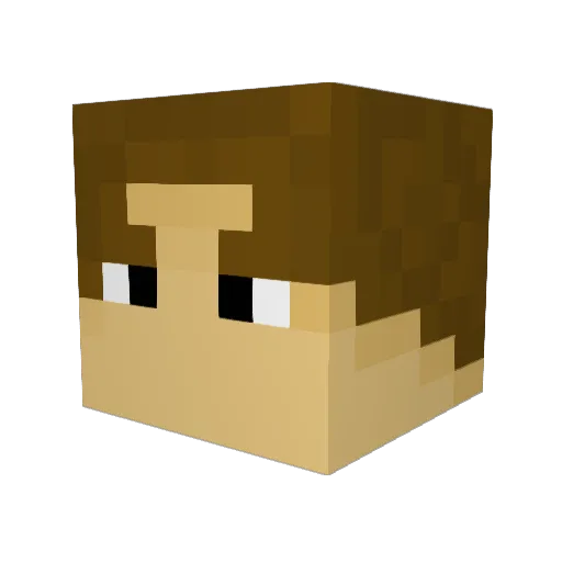 Tokuban Minecraft avatar head, 3D render
