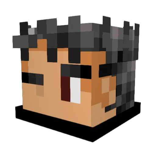Tokuro667 Minecraft avatar head, 3D render