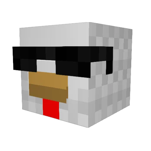 TokyoChicken Minecraft avatar head, 3D render