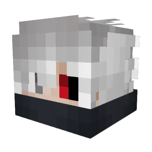 TokyoGhoulv Minecraft avatar head, 3D render
