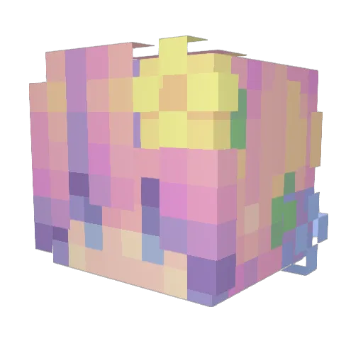 Tokyoa Minecraft avatar head, 3D render