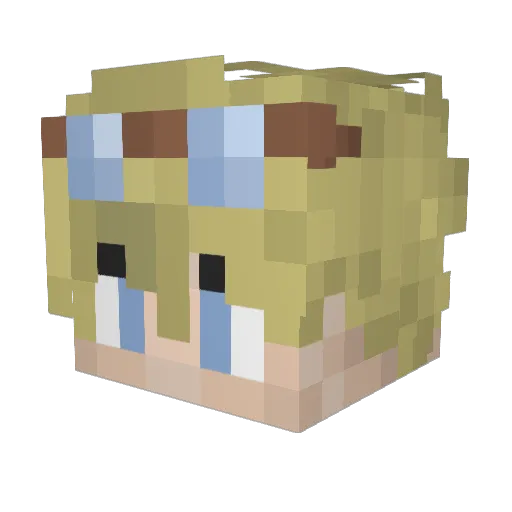 Tolarean Minecraft avatar head, 3D render
