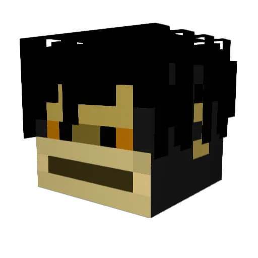 Tolve Minecraft avatar head, 3D render