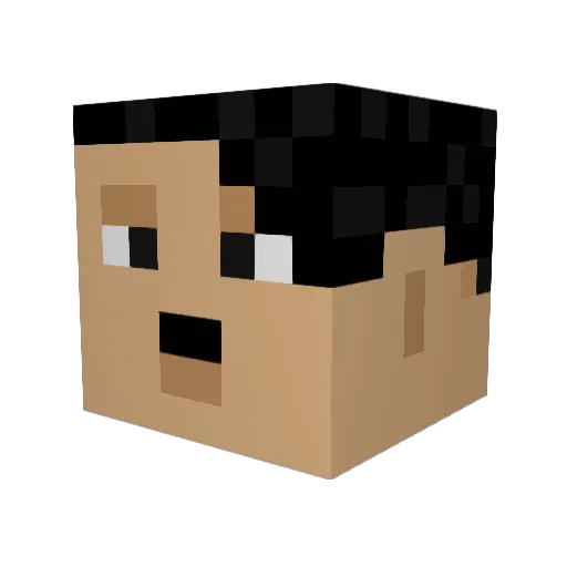 TomDias Minecraft avatar head, 3D render