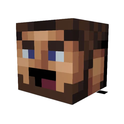 TomGFX Minecraft avatar head, 3D render