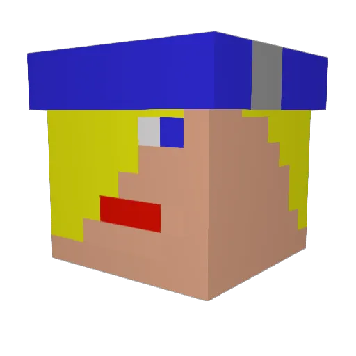 TomKariboo Minecraft avatar head, 3D render