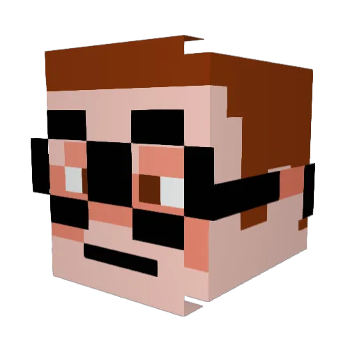 TomLorish Minecraft avatar head, 3D render