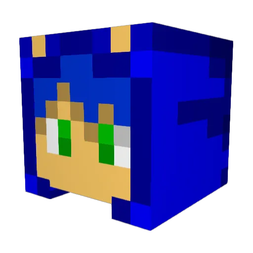 TomTheBluBoiFox Minecraft avatar head, 3D render