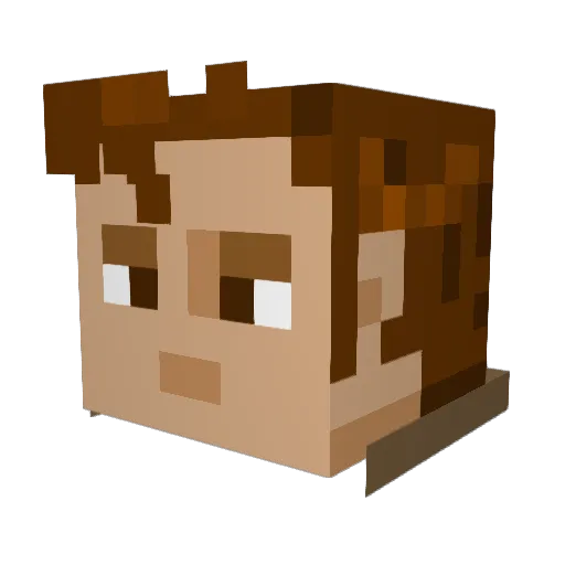TomWo Minecraft avatar head, 3D render