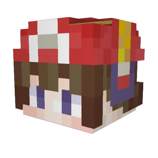TomZhu Minecraft avatar head, 3D render