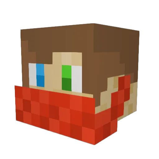 Tomatela Minecraft avatar head, 3D render