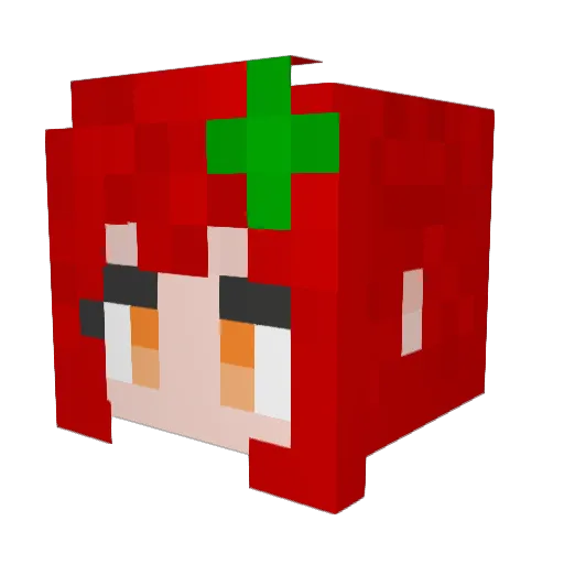 Tomato3_Banka Minecraft avatar head, 3D render