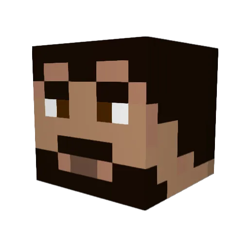 TombLooter Minecraft avatar head, 3D render