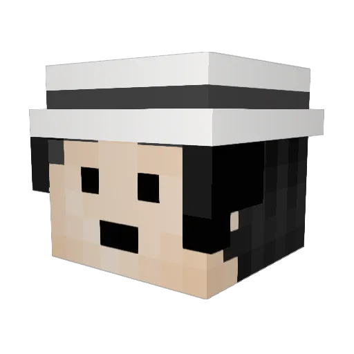 Tombal Minecraft avatar head, 3D render