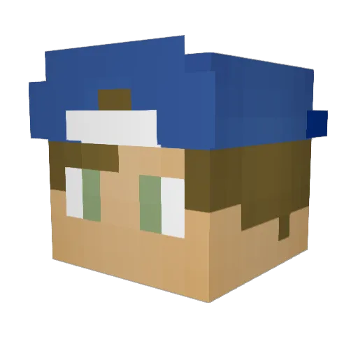 Tomble Minecraft avatar head, 3D render