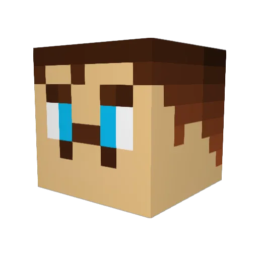 Tombolar Minecraft avatar head, 3D render