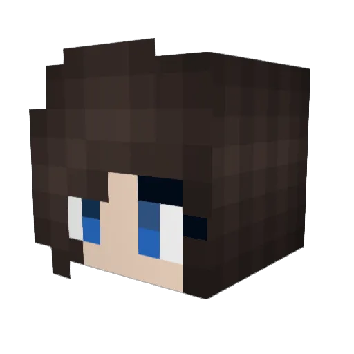 Tomboygal Minecraft avatar head, 3D render