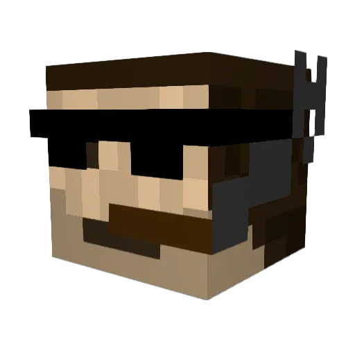 Tombsing Minecraft avatar head, 3D render