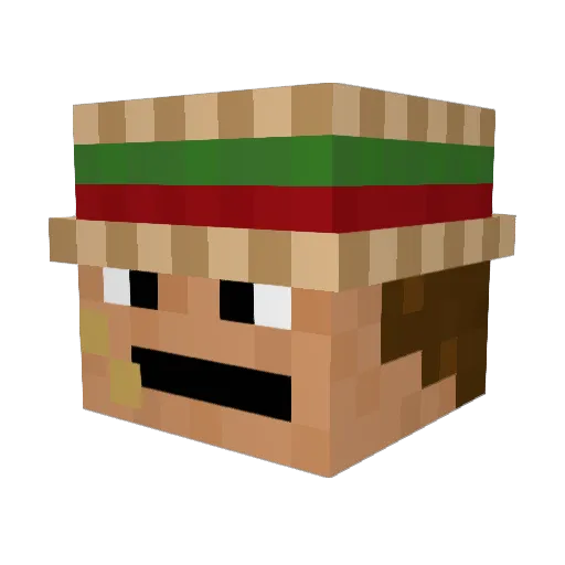 Tomczer Minecraft avatar head, 3D render
