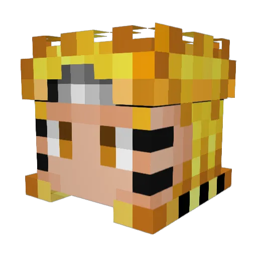 Tomekinator Minecraft avatar head, 3D render