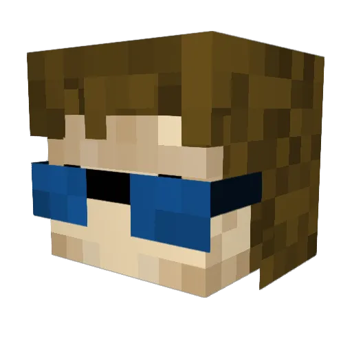 Tomet3 Minecraft avatar head, 3D render