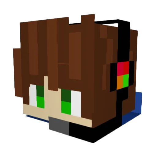 Tomi1740YT Minecraft avatar head, 3D render
