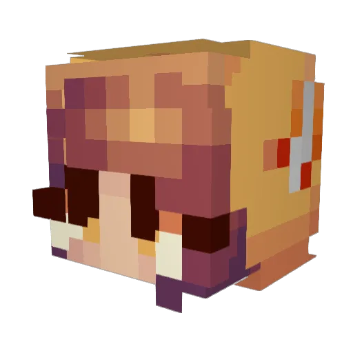 Tomija Minecraft avatar head, 3D render