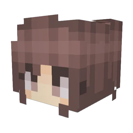 Tomiko Minecraft avatar head, 3D render