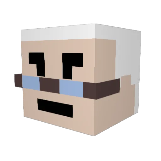 Tominit Minecraft avatar head, 3D render