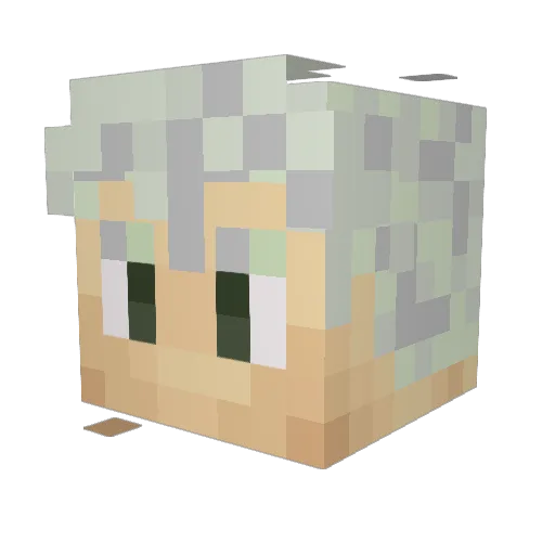 Tomiomii Minecraft avatar head, 3D render