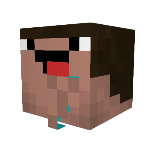 TommiSlow Minecraft avatar head, 3D render