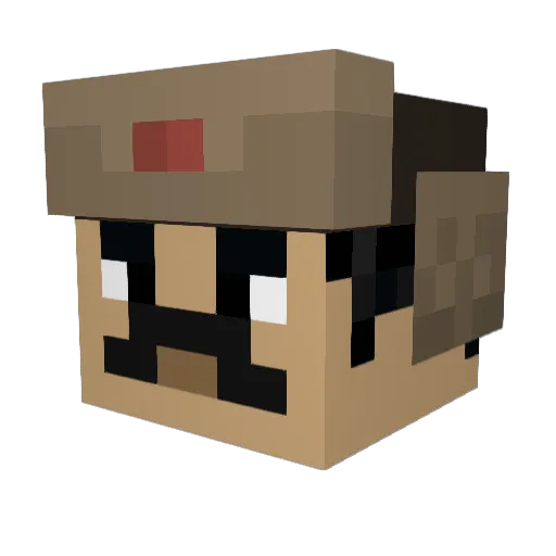 TommieTheCommie Minecraft avatar head, 3D render
