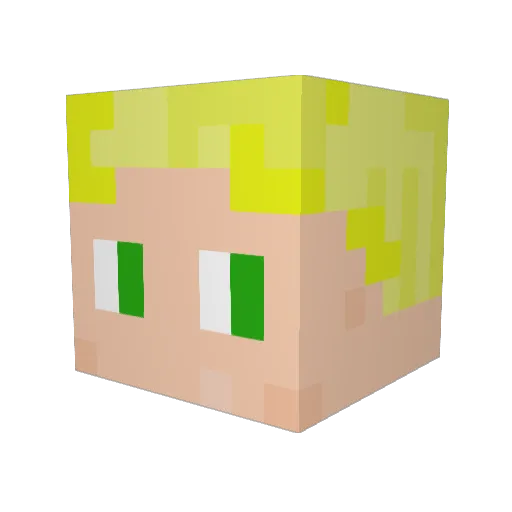 TommmesPommmes Minecraft avatar head, 3D render