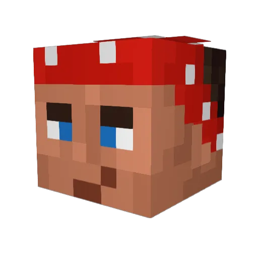 Tommo_Real Minecraft avatar head, 3D render