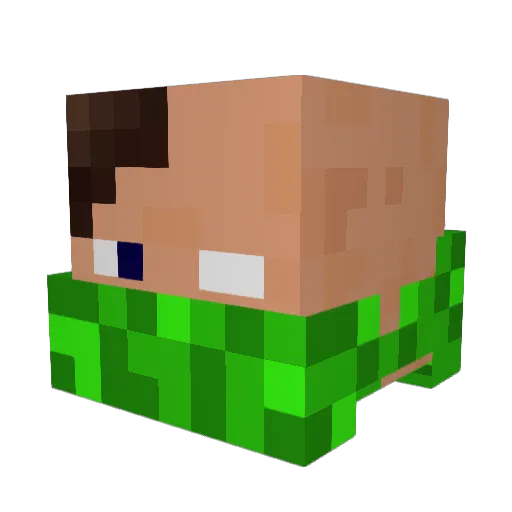 Tommydoubleface Minecraft avatar head, 3D render