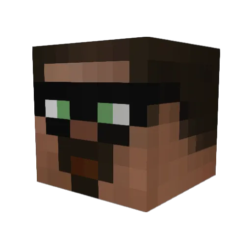 Tommyhamster Minecraft avatar head, 3D render