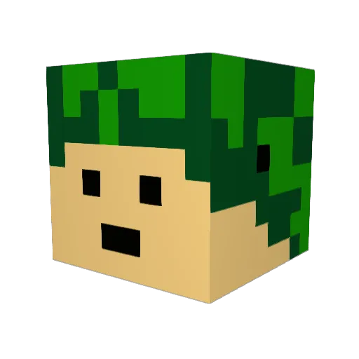 Tommylyon Minecraft avatar head, 3D render