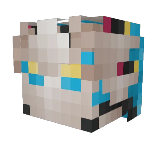 Tommyset Minecraft avatar head, 3D render