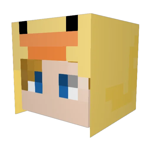 Tommytalk Minecraft avatar head, 3D render