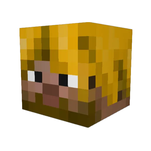 Tommyyb Minecraft avatar head, 3D render