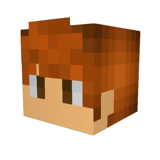 Tommzza Minecraft avatar head, 3D render