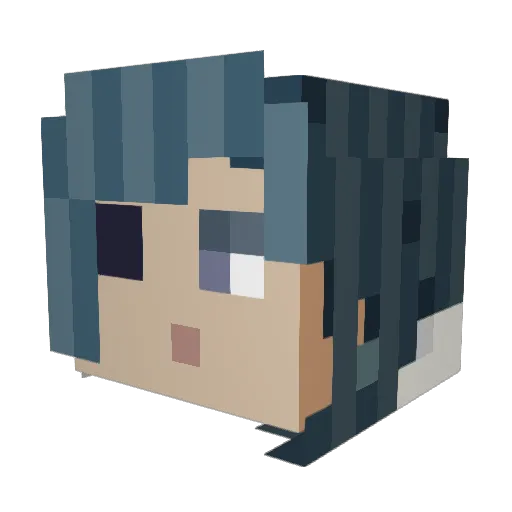 Tomo627 Minecraft avatar head, 3D render