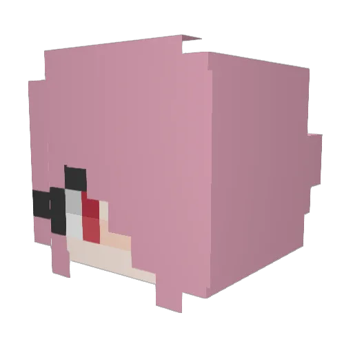 TomokoTLO Minecraft avatar head, 3D render