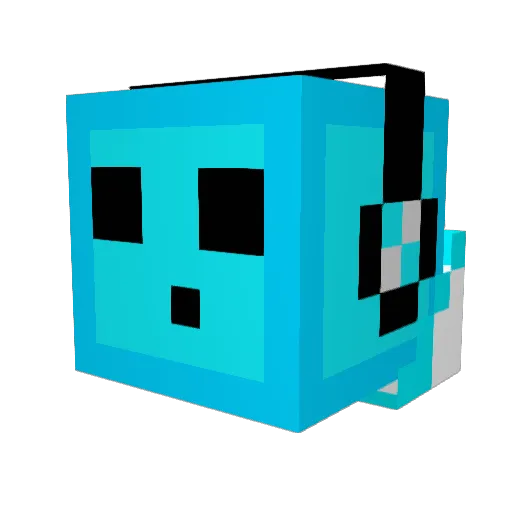 Tomolomo Minecraft avatar head, 3D render