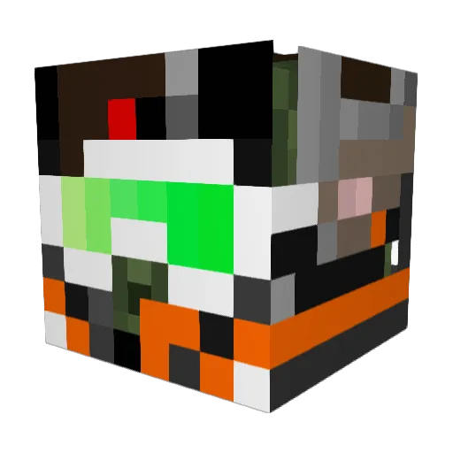 Tomomino Minecraft avatar head, 3D render
