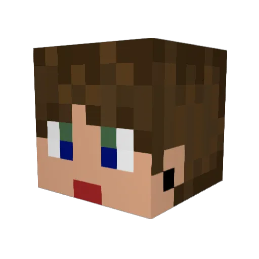 TomorrohTV Minecraft avatar head, 3D render